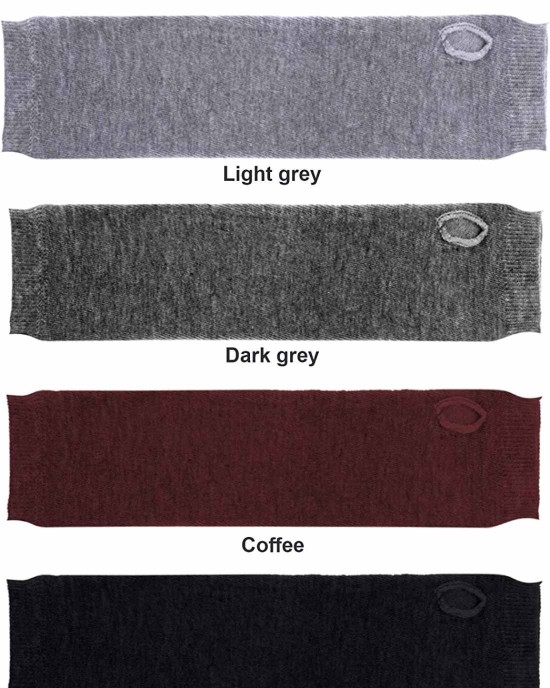 4 Pairs Long Fingerless Gloves Warmer Thumbhole Elbow Length Gloves for Women (Black, Light Grey, Dark Grey, Coffee)