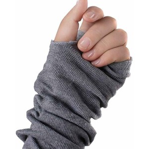 Fingerless Elastic Arm Sleeve Winter Warmer Armsleeve Cuff for Ladies Women Girl Color Light Grey