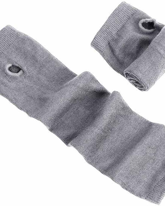 Fingerless Elastic Arm Sleeve Winter Warmer Armsleeve Cuff for Ladies Women Girl Color Light Grey
