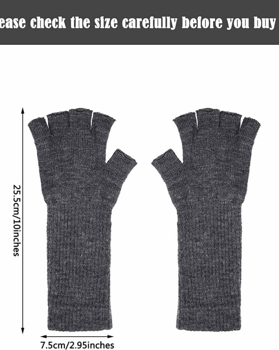 4 Pairs Women Knit Arm Warmer Long Fingerless Gloves Winter Half Finger Mittens