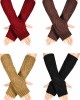 4 Pairs Winter Knit Warm Long Glove Thumbhole Fingerless Gloves Arm Warmers Glove for Women