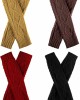 4 Pairs Winter Knit Warm Long Glove Thumbhole Fingerless Gloves Arm Warmers Glove for Women
