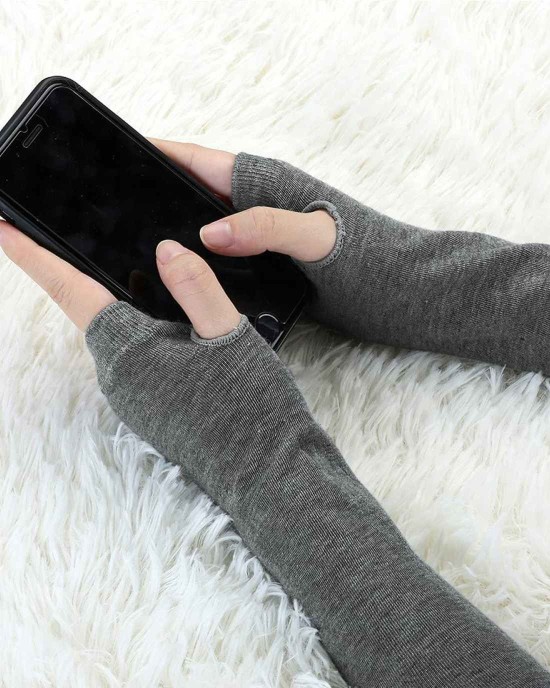 Allegra K Unisex Classic Fashion Stretch Fingerless Arm Warmers Oversleeve