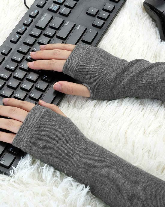 Allegra K Unisex Classic Fashion Stretch Fingerless Arm Warmers Oversleeve