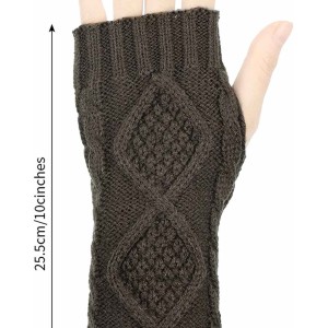 8 Pairs Women Winter Knit Fingerless Gloves Crochet Thumbhole Arm Warmer Mittens