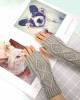 8 Pairs Women Winter Knit Fingerless Gloves Crochet Thumbhole Arm Warmer Mittens