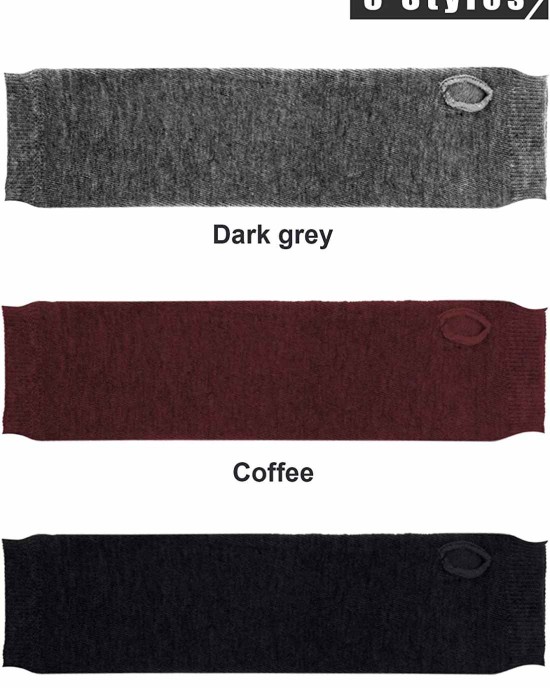 3 Pairs Winter Long Fingerless Gloves Knit Elbow Length Gloves Thumb Hole Arm Warmers for Women Girls