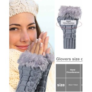 3 Pairs Fingerless Winter Gloves Faux Fur Crochet Warm Middle Length Thumb Hole Fingerless Gloves Arm Warmers