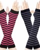 Amandir 1-4 Pairs Long Fingerless Gloves for Women Arm Warmers Knit Thumbhole Stretchy Gloves