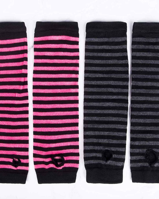 Amandir 1-4 Pairs Long Fingerless Gloves for Women Arm Warmers Knit Thumbhole Stretchy Gloves