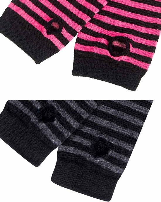 Amandir 1-4 Pairs Long Fingerless Gloves for Women Arm Warmers Knit Thumbhole Stretchy Gloves