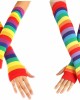 Striped Long Arm Warmer Fingerless Gloves, Knee High Socks Set, Punk Gothic Rock