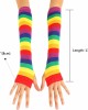 Striped Long Arm Warmer Fingerless Gloves, Knee High Socks Set, Punk Gothic Rock