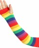 Striped Long Arm Warmer Fingerless Gloves, Knee High Socks Set, Punk Gothic Rock