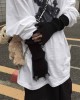 Black Gray Beige Tattered Punk Unisex Fingerless Cuff Knit Gloves Elbow Length Mittens Broken Cool Stretch Arm Warmer