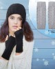 2 Pieces Women Warm Slouchy Beanie Hats with 2 Pairs Cable Knit Fingerless Gloves Thumbhole Arm Warmers