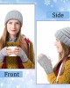 2 Pieces Women Warm Slouchy Beanie Hats with 2 Pairs Cable Knit Fingerless Gloves Thumbhole Arm Warmers