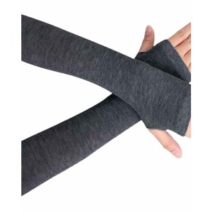 unisex Long Fingerless Gloves for Women Arm Warmers Knit Thumbhole Stretchy Gloves
