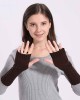 Urieo Winter Arms Warmers Acrylic Skull Knit Warm Thumb Hole Gloves Mittens for Women