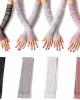 Women's UV Protection Long Lace Gloves Cooling or Warmer Arm Sleeves 2 Purposes Sunscreen Cuffs
