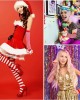 Elfcool 4 Sets Womens Long Striped Knee High Socks Knit Fingerless Arm Warmers for Halloween Christmas