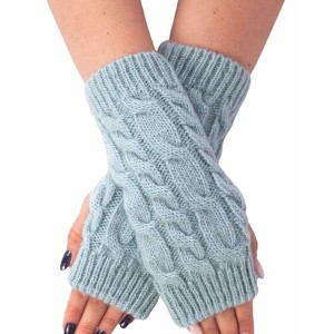 Wool Fingerless Gloves for Women Arm Warmers Knitted Mittens Long Fingerless Thumb Hole Knit Arm Warmers