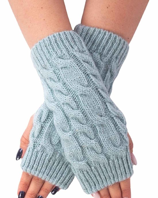 Wool Fingerless Gloves for Women Arm Warmers Knitted Mittens Long Fingerless Thumb Hole Knit Arm Warmers