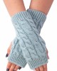 Wool Fingerless Gloves for Women Arm Warmers Knitted Mittens Long Fingerless Thumb Hole Knit Arm Warmers