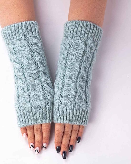 Wool Fingerless Gloves for Women Arm Warmers Knitted Mittens Long Fingerless Thumb Hole Knit Arm Warmers