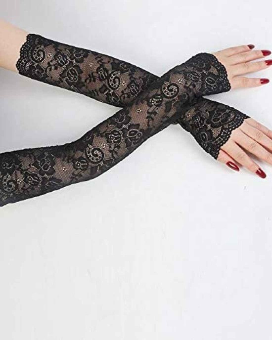 Lace Sleeves Misa Amane cosplay Lace Arm Sleeves Cold Weather Arm Warmers Lace Gloves Fingerless