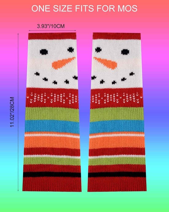 Women's Snowman Knit Arm Warmers Fingerless Gloves Thumb Hole Gloves Mittens Fingerless Arm Warmers X'mas Gift