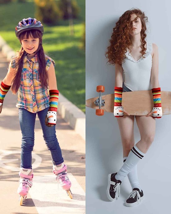 Women's Snowman Knit Arm Warmers Fingerless Gloves Thumb Hole Gloves Mittens Fingerless Arm Warmers X'mas Gift