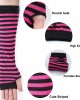 Ibeauti 8 Pcs Womens Striped Knee High Socks Stockings Knitted Long Arm Warmer Fingerless Gloves Set