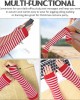 Ibeauti 8 Pcs Womens Striped Knee High Socks Stockings Knitted Long Arm Warmer Fingerless Gloves Set