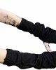 Women Gloves Goth Arm Sleeve Cool Black Moon Cross Printed Hip Hop Arm Warmers