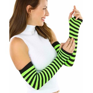 ToBeInStyle Women's Striped 100% Nylon Arm Length Warmers