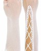 ToBeInStyle Women's Lace Up Wrist or Elbow Length Fishnet Fingerless Arm Warmer Gloves
