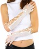 ToBeInStyle Women's Lace Up Wrist or Elbow Length Fishnet Fingerless Arm Warmer Gloves