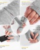 5 Pairs Knit Arm Warmers Thumb Hole for Women Girls, Wrist Fingerless Gloves Long Sleeve Mittens