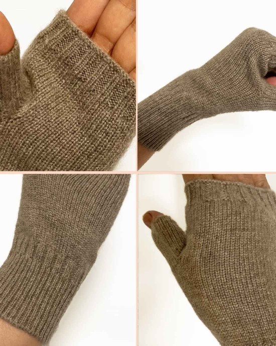 Cashmere Fingerless Gloves for Women, 100% Pure Cashmere Arm Warmers