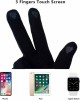 GSG Women Faux Wool Gloves Short Warm Embroidery Knitted Touchscreen Gloves