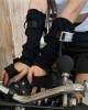Punk Gothic Function Fingerless Arm Glove Sleeve Cuffs Cool Black Hip Hop Arm Warmers Sun Protective For cycling Costume