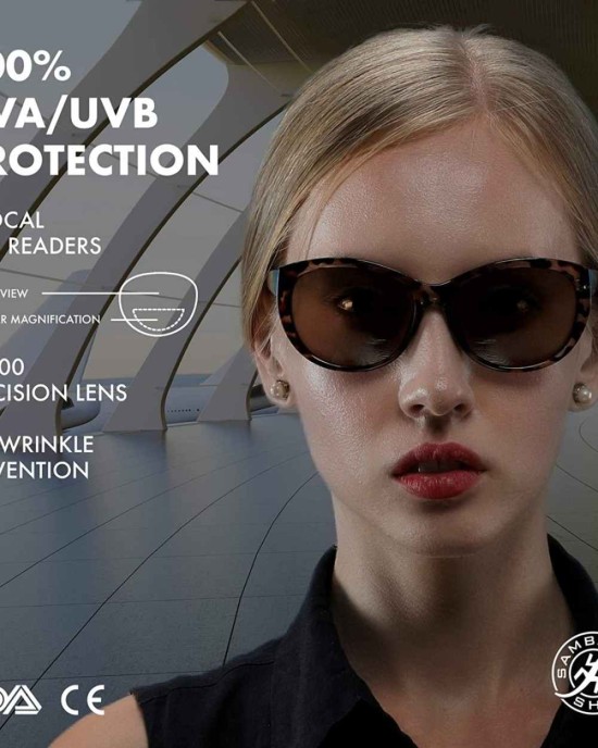 Reader Sunglasses for Women Bifocal for Reading Under the Sun Cateye Glasses