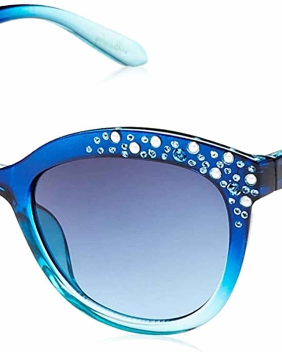 UNIONBAY U284 Sparkling Rhinestone UV Protective Cat Eye Sunglasses. Cool Gifts for Women, 53 mm