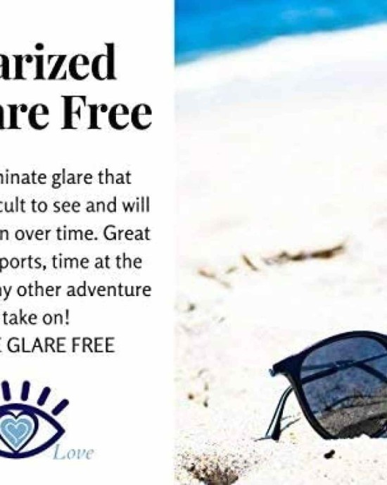 Women's Polarized Sunglasses from EYE LOVE, Designer, 100% UV Block + 5 BONUSES, black