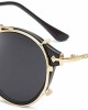 Dollger Double Lens Flip up Clip On Sunglasses Steampunk Style and Round Purple red Glasses for Men Women