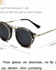 Dollger Double Lens Flip up Clip On Sunglasses Steampunk Style and Round Purple red Glasses for Men Women