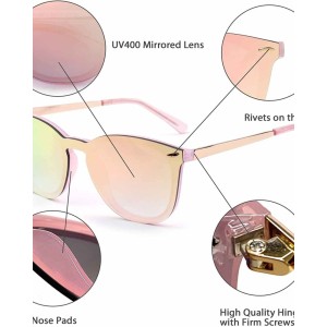 JIM HALO Trendy Rimless Mirrored Sunglasses Reflective Sun Glasses for Women Men