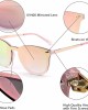 JIM HALO Trendy Rimless Mirrored Sunglasses Reflective Sun Glasses for Women Men