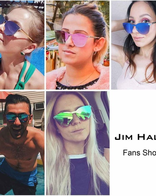 JIM HALO Trendy Rimless Mirrored Sunglasses Reflective Sun Glasses for Women Men